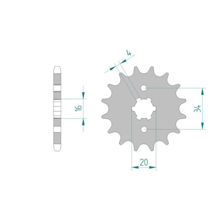 Kit chaine AFAM acier SUZUKI DR 125 SM K9,L0,L1,L2,L3 pas 428 2009 à 2013