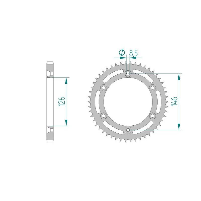 Kit chaine AFAM acier SUZUKI DR 125 SM K9,L0,L1,L2,L3 pas 428 2009 à 2013